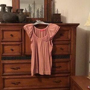 XL Womens Striped Rusty Color Women’s Top by Elle